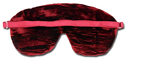 Handmade Opulence Yoga Eye Pillow - Weighted Flaxseed Fill, Lavender Aromatherapy, Satin & Velvet, Adjustable Strap - Ideal for Meditation & Restful Sleep - Ruby Red - TEMFL-RD - color: Ruby Red