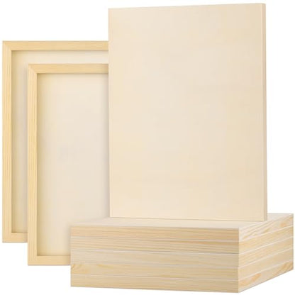 Aodaer 8 Pack Wood Panels 11 x 14 Inch Wooden Panels Canvas Unfinished Craft Wood Boards Panels for Art Crafts Acrylic and Oil Painting Pouring DIY Projects - size: 11 x 14 Inch