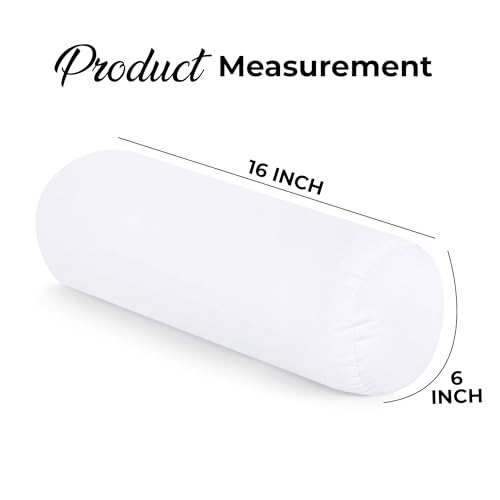 Utopia Bedding Bolster Pillow Inserts, 6x16 Neck Roll Pillow, 2 Pack, White - color: White, size: 6x16 Inch (Pack of 2)