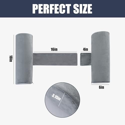 HOMBYS Memory Foam Sleep Position Training Pillow, Half Moon Bolster Body Supportive Trainer Pillow for Back Sleeper Side Sleeper, Adjustable Semi Roll Body Pillow - Grey