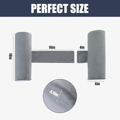 HOMBYS Memory Foam Sleep Position Training Pillow, Half Moon Bolster Body Supportive Trainer Pillow for Back Sleeper Side Sleeper, Adjustable Semi Roll Body Pillow - Grey