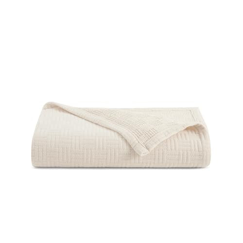 Arkwright Basket Weave Throw Blanket - 100% Ringspun Cotton All Season Throws, Luxury Hotel Quality, Soft on Skin, Breathable, 300 GSM for Bed, Sofa, and Chair, 50 X 70 in, Beige - color: Almond Milk Taupe, size: Throw (50x70)