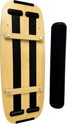 Balance Board Surf Trainer with Adjustable Stoppers - 2 Different Distance Options Balance Board for Surfing, Snowboarding, Skiing, Skateboarding, 300lbs Capacity - color: surfing