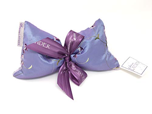 Sonoma Lavender Spa Mask, Heatable/Chillable Aromatherapy Eye Pillow with Lavender Infused Flaxseed Insert, Eye Compress for Stress Relief with Removable and Washable Cover (Embroidered Lavender) - color: Embroidered Lavender