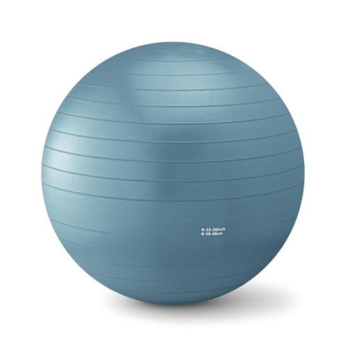 Amazon Basics Anti-Burst Exercise Ball with Pump, 23-26" Diameter - color: Aqua