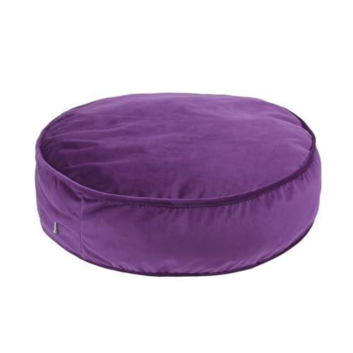 Round Floor Pillow Cover Velvet Throw Seating Pouf Yoga Meditation Cushion Plush Case Reading Room Decor Cover Only (25.6IN, Purple) - color: Purple, size: 25.6" x 25.6" (Pack of 1)