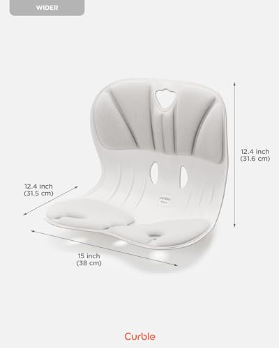 curble Wider 2 Pack – Ergonomic Desk Chair Seat Cushion, Everyday Passive Posture Trainer for Work from Home, Office & Car, Breathable Lumbar Support (Grey) - color: 2 Pack Grey