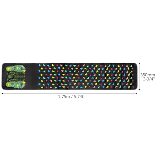 QWORK Foot Massage Mat Relaxation Walk Stone Road, 68.9 x 13.78 Inches Adjustable Acupressure Foot Mat for Long Sitting Worker Elderly