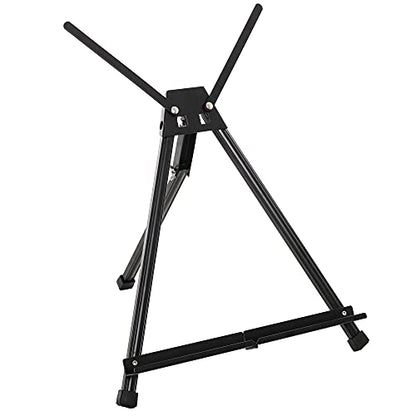 U.S. Art Supply 15 to 21-Inch Adjustable Tabletop Easel for Painting - Black, Aluminum Tripod, Portable Art Easel Stand for Sign Display, Painting Canvas, and Whiteboard