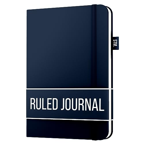 Lined Journal Notebook for writing | Ruled 150 pages, 120gsm Thick Paper with Sticky Notes,pen loop, elastic band, leather hard cover | Scribbles That Matter A5 journals for writing, 5.75x8.2 inches - color: Navy Blue1