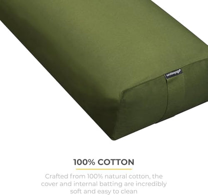 Firm Large Yoga Bolster, 24x12x6in - color: Olive Green - Zippered Cover, size: 2 Pack