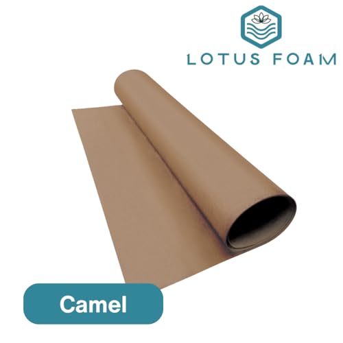 LotusFoam EVA Foam Sheet 3mm – 44"x 85" Craft Foam for Cosplay, Costumes & DIY, High Density 130 kg/m3, Heat Shapeable, Paintable, 35 Colors (Camel) - Camel - color: Camel