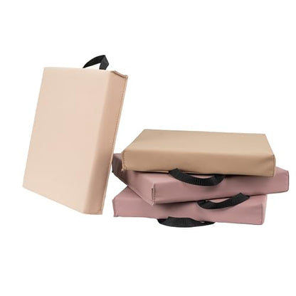 FDP SoftScape 12 inch Square Toddler Floor Cushions with Handles Flexible Seating for Daycare, Preschool, Playroom 1.5 inch Deluxe Foam (4-Piece) - Teddy - color: Teddy