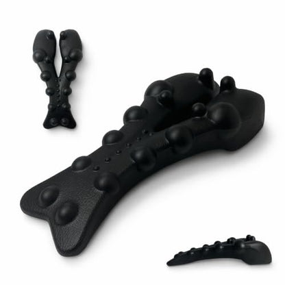 Neck and Shoulder Relaxer, Cervical Traction Device for Neck Support and Posture Alignment, Neck Stretcher Pillow with Acupressure Points (Black)