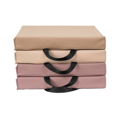FDP SoftScape 12 inch Square Toddler Floor Cushions with Handles Flexible Seating for Daycare, Preschool, Playroom 1.5 inch Deluxe Foam (4-Piece) - Teddy - color: Teddy
