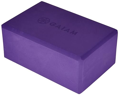 Gaiam Yoga Block - Supportive Latex-Free Eva Foam - Soft Non-Slip Surface with Beveled Edges for Yoga, Pilates, Meditation - color: Deep Purple, style: 2 Blocks