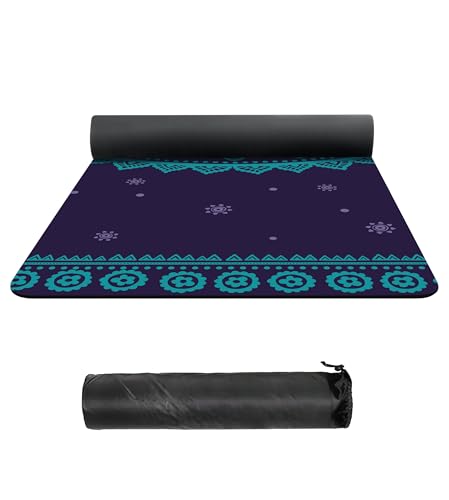 nuveti Suede TPE Yoga Mat High Density Non Slip Yoga Mats with Carrying Bag,72"x32" Extra Thick 8MM Exercise & Workout Mat for Yoga, Pilates and Fitness - color: YeRong