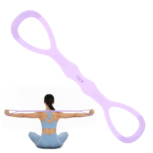 Arm Resistance Bands, 8 Shaped Resistance Bands with Handles,15lb (Purple)