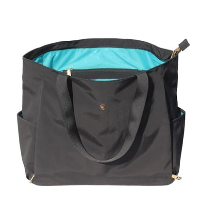 ESVAN Yoga Mat Bag Yoga Tote Carrier Shoulder Bag Carryall Tote for Office,Yoga,Pilates,Travel,Beach and Gym - color: Aa Black