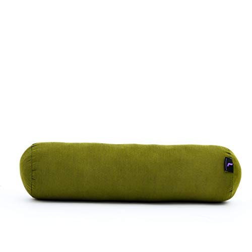 Leewadee Small Yoga Bolster – Shape-Retaining Cervical Neck Roll, Tube Pillow for Comfortable Reading, Kapok Filling, 22 x 6 x 6 inches - color: Cl23 - Green