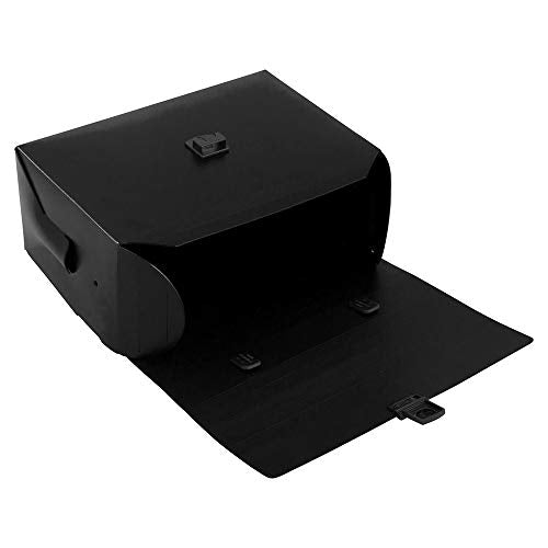 JAM PAPER Plastic Portfolio Art Case with Handles - 6 x 9 x 4 - Black - Sold Individually - color: Black