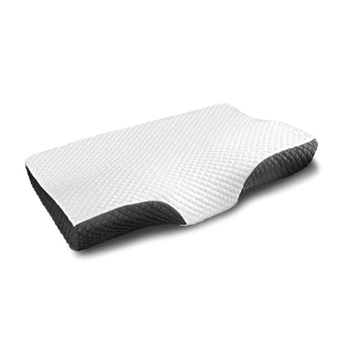 EPABO Contour Memory Foam Pillow Orthopedic Sleeping Pillows, Ergonomic Cervical Pillow for Neck Pain - for Side, Back and Stomach Sleepers, Free Pillowcase Included (Firm & Near King) - color: Dark Grey, size: Near king(26*16*5 Inch)