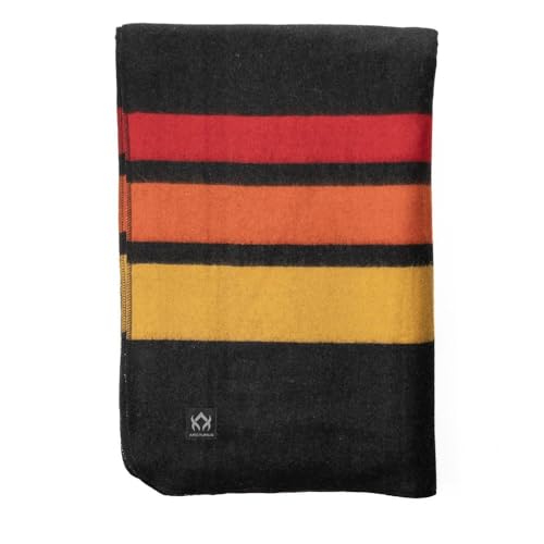 Arcturus Rainier Wool Blanket - 4.5lbs Warm, Heavy, Washable, Large | Great for Camping, Outdoors, Survival & Emergency Kits (Sunset Peak) - color: Sunset Peak, size: Twin