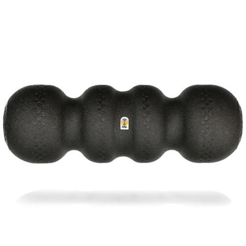 Rollga PRO - High Density Foam Roller for Exercise & Back Pain, 18 inches | Patented Grooves Protect Spine & Bone, Bumps Reach Deeper, Design Mimics Hands-On Massage, Increase Flexibility 22% - color: Black
