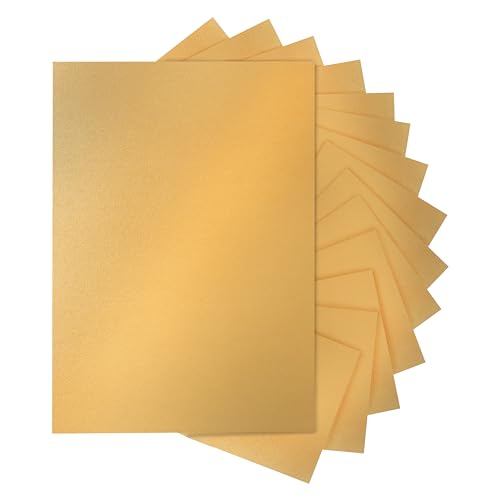 Silunkia 120 Sheets Gold Shimmer Cardstock 8.5 x 11 Crafting Paper 92lb | Thick Paper Card Stock for Birthday Decorations, DIY Cards Making, Greeting Cards, Wedding Invitations - color: Gold, size: 120 Sheets