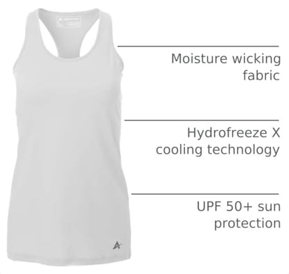 Arctic Cool Women's Tank Instant Cooling Moisture Wicking Performance UPF 50+ Tank Top - color: Arctic White, size: XX-Large