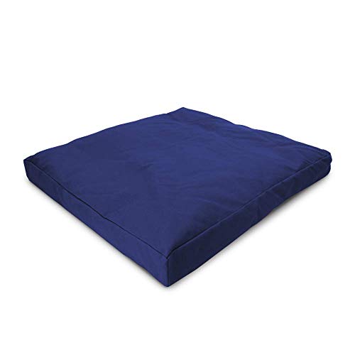 Bean Products Zabuton Meditation Cushion, Cotton Filled Pillow - Navy | 2 Piece Standard Meditation Cushion, Washable Removable Cover, Comfortable Kneeling Pad, 24x24x2 100% Cotton - Made in USA - color: Navy, size: Standard 24x24x2