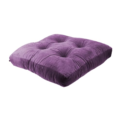 Square Pillows Seating, Thick Meditation Floor Pillow,Flexible Large Pillows Seating,2PCS Color Chair Pads Cushions,Square Floor Pillows for Game Yoga Violet, 42 * 42cm/16.53 * 16.53" - color: Violet, size: 42*42cm/16.53*16.53"