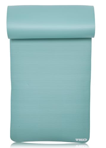 TKO Extra Thick Exercise Yoga Mat with Carrying Strap - color: Green / Gray