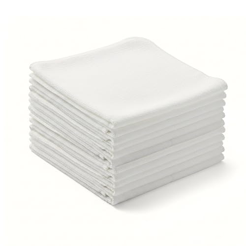 Flour Sack Shop Towels, Natural Cotton Cleaning Towels 14" x 12", Pack of 12 Reusable Absorbent Towels for Garage, Automotive, Workshop, Kitchen Cleaning, Polishing, Dusting & Multi-Purpose Use - color: Natural, size: 14"x12" - Pack of 12