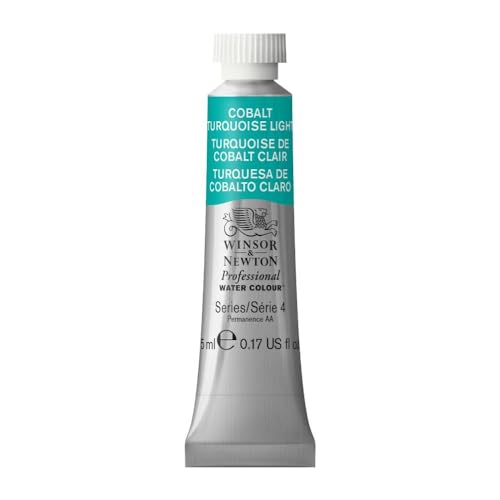Winsor & Newton Professional Watercolor, 5ml Tube, Cobalt Turquoise Light | Unrivalled Transparency, Single Pigment Vibrant Colors, Archival Permanence, Heritage Watercolors, Finest Pigments - color: Cobalt Turquoise Light, style: 0.17-oz Tube