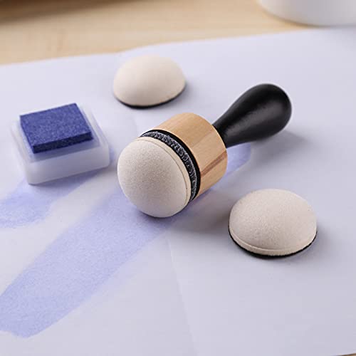Mini Ink Blending Brushes Tools 2 Handle with 50 Refills Replacement Round Foams and 20 Plastic Storage Cases Stackable Jars Set for Scrapbooking Painting Art Supplies Tool Craft Cardmaking Drawing - size: 75Pcs/Set