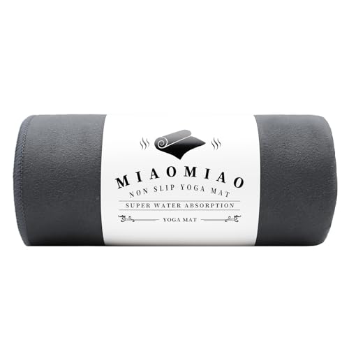 MIAOMIAO Non-Slip Hot Yoga Towel Set,Super Absorbent Microfiber in, 24.5" x 72" - Anti-Slip, Injury Free Design for Pilates, Yoga Mats, Exercise, and Fitness Gear - color: Carbon Grey