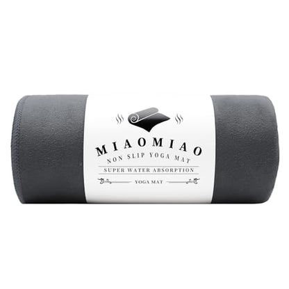 MIAOMIAO Non-Slip Hot Yoga Towel Set,Super Absorbent Microfiber in, 24.5" x 72" - Anti-Slip, Injury Free Design for Pilates, Yoga Mats, Exercise, and Fitness Gear - color: Carbon Grey