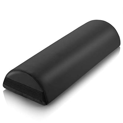 Saloniture Jumbo Half Round Massage Table Bolster Under-Knee Pillow Pad - 26 x 9 x 4.5 Inch - Black - color: Black