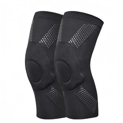 1 Pair Dance Knee Pads, Padded Wrestling Knee Sleeves, Compression Leg Sleeve for Volleyball, Yoga Black XS - color: Black, size: X-Small