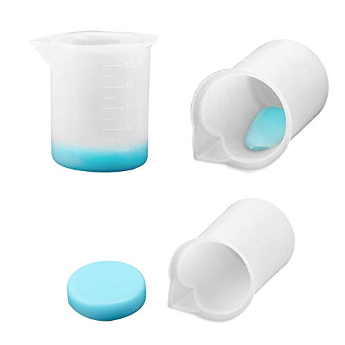 100ml Resin Measuring Cups, 9PCS 3 oz Graduated Silicone Resin Mixing Cups, Reusable Stir and Pour Tools for Epoxy Resin, Jewelry Casting Moulds, Acrylic Paint Pouring, Cup Making - size: Small-100ml*9