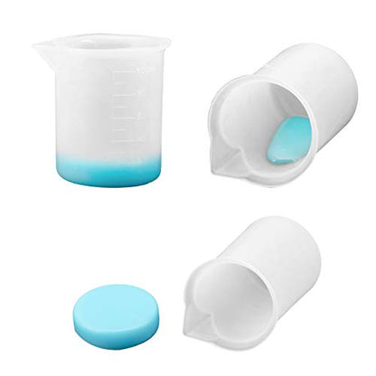 100ml Resin Measuring Cups, 9PCS 3 oz Graduated Silicone Resin Mixing Cups, Reusable Stir and Pour Tools for Epoxy Resin, Jewelry Casting Moulds, Acrylic Paint Pouring, Cup Making - size: Small-100ml*9
