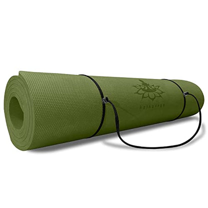 Hatha Yoga TPE Yoga Mat 72"x 27"x1/3" Non-slip Exercise Mat - color: green