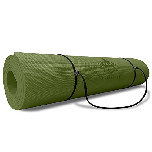 Hatha Yoga TPE Yoga Mat 72"x 27"x1/3" Non-slip Exercise Mat - color: green
