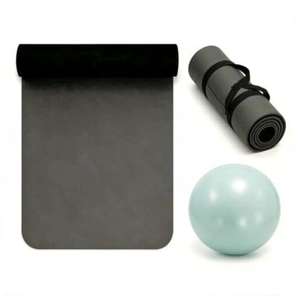 Grip Yoga Mat 5mm Non-Slip PU Natural Rubber Surface, Premium Fitness Mat for Hot Yoga, Pilates, for Women and Men - color: Grey