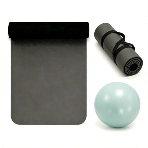 Grip Yoga Mat 5mm Non-Slip PU Natural Rubber Surface, Premium Fitness Mat for Hot Yoga, Pilates, for Women and Men - color: Grey