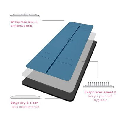 Liforme Evolve Yoga Mat - Patented Alignment Design, Advanced Non-Slip Grip - color: Blue