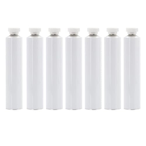 Empty Oil Paint Tube with Needle Cap (40ml, 7 Pack), Unsealed Aluminum Tube for Storing Paints Acrylics, Gouaches, Watercolors, Oils and Other Kinds of Paints