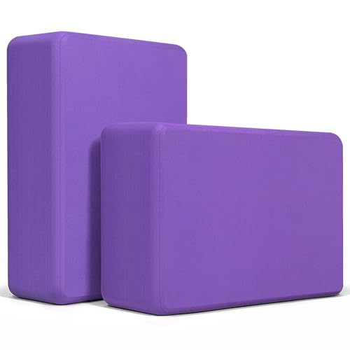 2 Pack Yoga Blocks, Lightweight 3x6x9in Yoga Bricks - color: 2PACK-Deep Purple