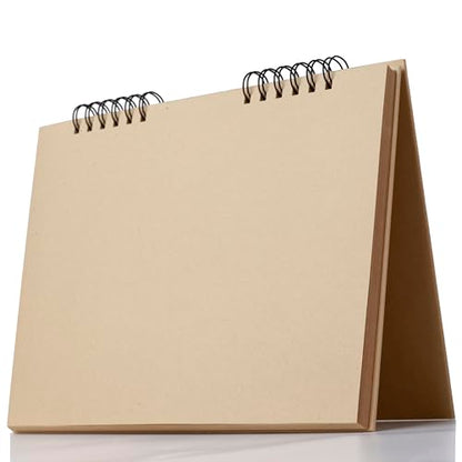 SuyuanArt A5 Toned Tan Sketch Pad, 5.5" x 8.5" (2 Pack, 100 Sheets) Spiral Bound Mixed Media Sketch Book for Drawing, Doodling, Sketching & Painting - Artist Paper for Charcoal, Pencil, Pen - color: A5 Toned Tan Sketch Pad,2 Pack